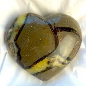 Septarian Crystal Dragon Mineral Gemstone Artisan Hand Carved Medium Heart Rock